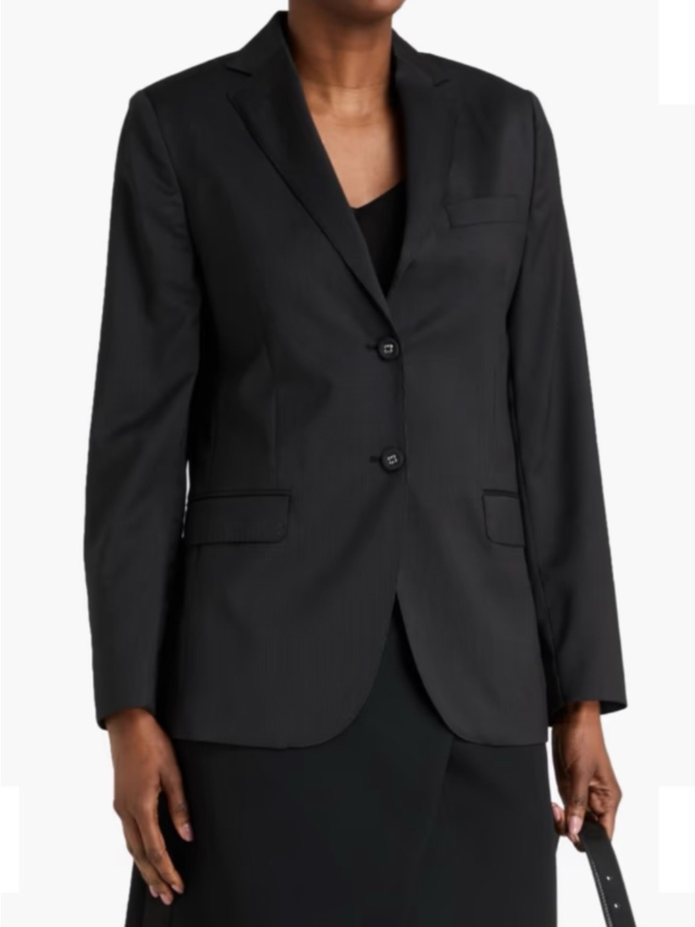 Officine Generale Black Pinstripe Wool Charlene Jacket Blazer